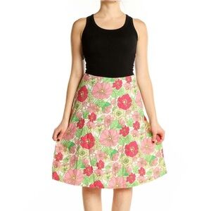 Gap Pink Floral Cotton A-Line Flare Skirt, Women’s Size 12